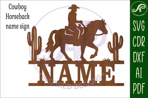 Cowboy Horse Rider SVG -Western Cowboy Silhouette -Ranch SVG APInspireddesigns 
