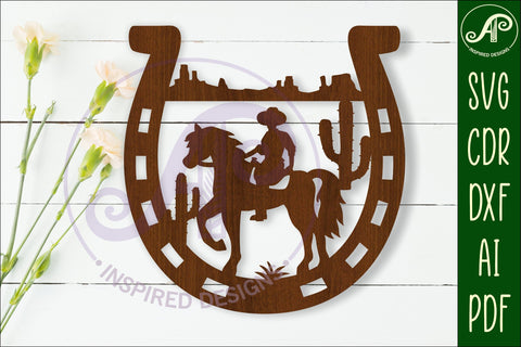 Cowboy Horse shoe wall art sign, SVG file SVG APInspireddesigns 