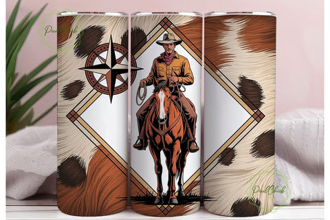 Cowboy Horse Tumbler Wrap 20oz Sublimation PixelChick 