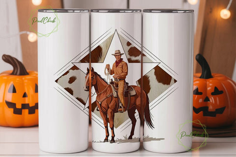 Cowboy Horse Tumbler Wrap 20oz Sublimation PixelChick 