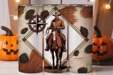 Cowboy Horse Tumbler Wrap 20oz Sublimation PixelChick 