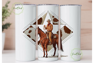 Cowboy Horse Tumbler Wrap 20oz Sublimation PixelChick 