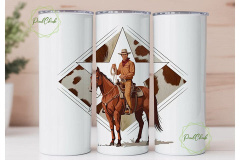 Cowboy Horse Tumbler Wrap 20oz Sublimation PixelChick 