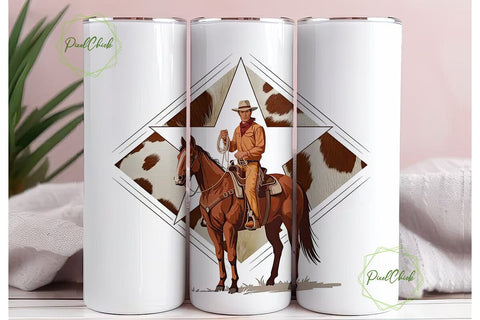 Cowboy Horse Tumbler Wrap 20oz Sublimation PixelChick 