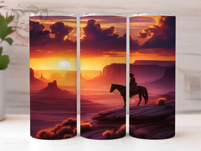 Cowboy Lone Rider 20oz Tumbler Wrap, Lone Cowboy Design, Horseback Rider Sublimation, Rustic Western PNG, 20oz Tumbler Wrap, Frontier Lifestyle Sublimation, Wild West Theme Sublimation Lara' s Designs 