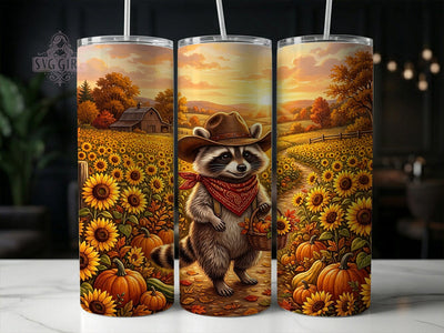 Cowboy Raccoon Autumn 20oz Tumbler, Cowboy Raccoon, Raccoon Autumn, Autumn Raccoon PNG, Cowboy Raccoon PNG, Raccoon Tumbler, Autumn Tumbler, 20oz Tumbler Wrap Sublimation SvggirlplusArt 