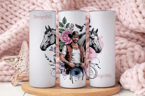 Cowboy Romance 20oz Tumbler Wrap Sublimation DesignSVG 