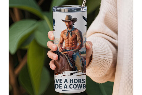 Cowboy Romance 20oz Tumbler Wrap Sublimation DesignSVG 