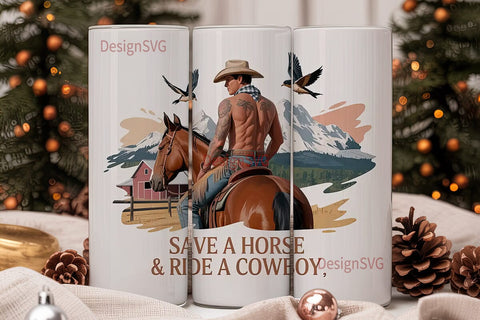 Cowboy Romance 20oz Tumbler Wrap Sublimation DesignSVG 