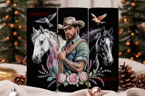Cowboy Romance 20oz Tumbler Wrap Sublimation DesignSVG 