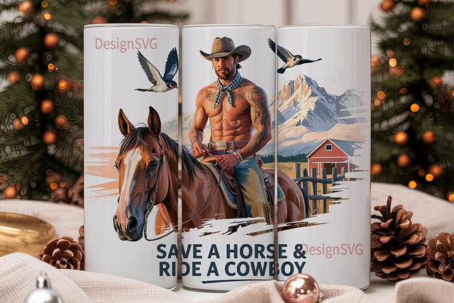 Cowboy Romance 20oz Tumbler Wrap Sublimation DesignSVG 