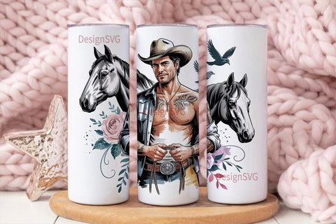 Cowboy Romance 20oz Tumbler Wrap Sublimation DesignSVG 