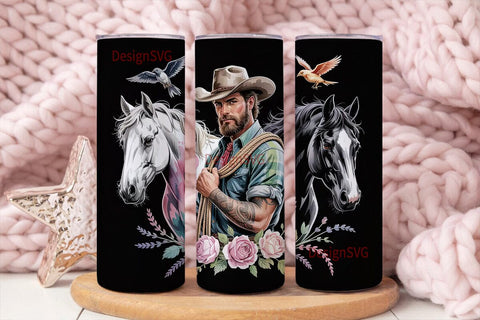 Cowboy Romance 20oz Tumbler Wrap Sublimation DesignSVG 