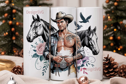 Cowboy Romance 20oz Tumbler Wrap Sublimation DesignSVG 