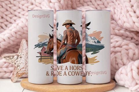 Cowboy Romance 20oz Tumbler Wrap Sublimation DesignSVG 