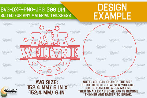 Cowboy Round Signs Laser Cut Bundle. Cowboy Western SVG SVG Evgenyia Guschina 