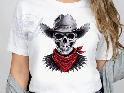 Cowboy Skull Horror T-Shirt PNG, Cowboy Skull, Horror Style, Gothic Vibes, Western Fashion, Sublimation PNG, Statement Shirt, Spooky Apparel Sublimation ToriDesigns 