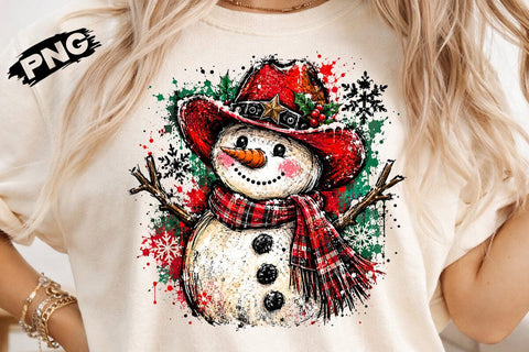 Cowboy Snowman Christmas PNG Sublimation SVG DesignDestine 