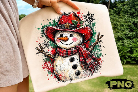 Cowboy Snowman Christmas PNG Sublimation SVG DesignDestine 