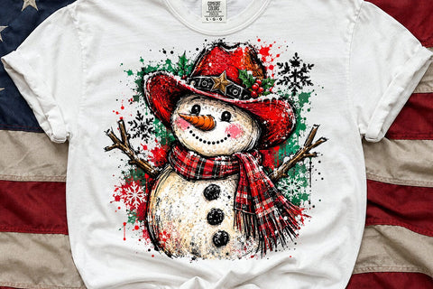 Cowboy Snowman Christmas PNG Sublimation SVG DesignDestine 