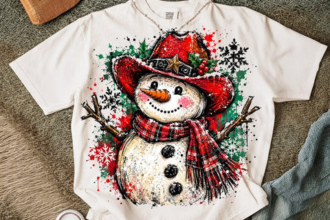 Cowboy Snowman Christmas PNG Sublimation SVG DesignDestine 