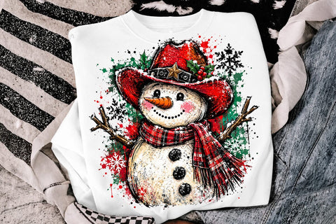Cowboy Snowman Christmas PNG Sublimation SVG DesignDestine 