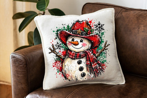 Cowboy Snowman Christmas PNG Sublimation SVG DesignDestine 