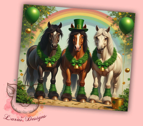 Cowboy St. Patrick's Horse Lover Tumbler, Western Tumbler, Horse Lover Gift, 20oz Tumbler Wrap, Sublimation Design, Irish Western Decor, Cowboy St. Patrick's Sublimation Lara' s Designs 