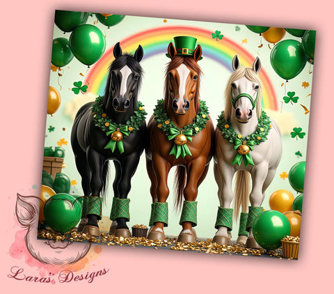Cowboy St. Patrick's Horse Lover Tumbler, Western Tumbler, Horse Lover Gift, 20oz Tumbler Wrap, Sublimation Design, Irish Western Decor, Cowboy St. Patrick's Sublimation Lara' s Designs 
