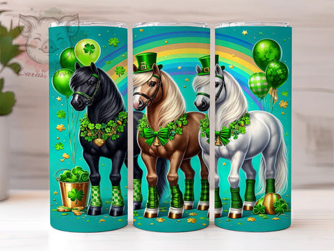 Cowboy St. Patrick's Horse Lover Tumbler, Western Tumbler, Horse Lover Gift, 20oz Tumbler Wrap, Sublimation Design, Irish Western Decor, Cowboy St. Patrick's Sublimation Lara' s Designs 