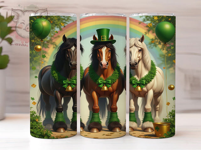 Cowboy St. Patrick's Horse Lover Tumbler, Western Tumbler, Horse Lover Gift, 20oz Tumbler Wrap, Sublimation Design, Irish Western Decor, Cowboy St. Patrick's Sublimation Lara' s Designs 