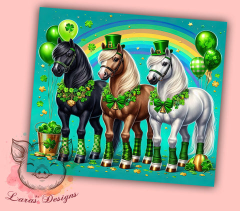 Cowboy St. Patrick's Horse Lover Tumbler, Western Tumbler, Horse Lover Gift, 20oz Tumbler Wrap, Sublimation Design, Irish Western Decor, Cowboy St. Patrick's Sublimation Lara' s Designs 