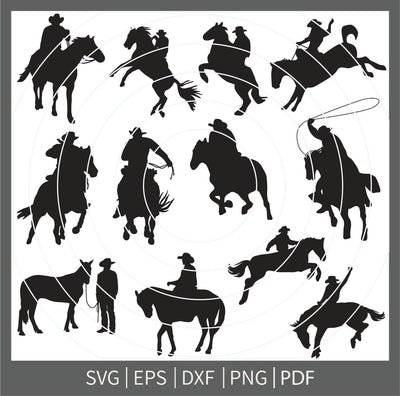 Cowboy svg, Cowboy SVG Bundle, Cowboy Silhouette, Cowboy Cut Files, Cowboy png, Horse riding svg, Roping png, Horse Svg, Cowboy Clipart SVG Dinvect 