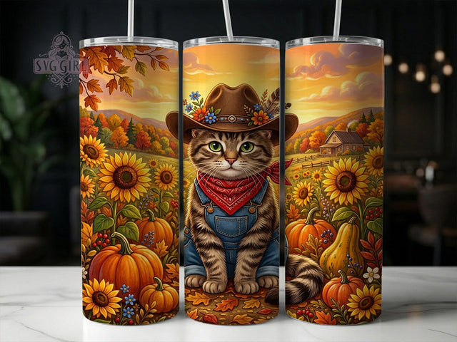 Cowboy Tabby Cat 20oz Tumbler, Cowboy Tabby Cat, Tabby Cat Tumbler, Cowboy Cat Tumbler, Cat Tumbler Wrap, Tabby Cat PNG, Cowboy Cat PNG, 20oz Tumbler Wrap Sublimation SvggirlplusArt 