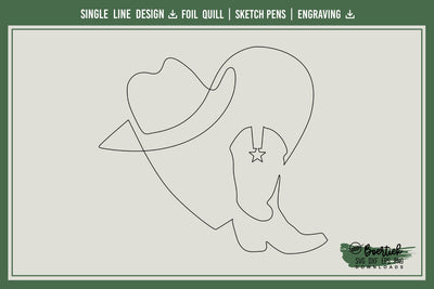 Cowboy-Themed Heart Design, single line design SVG Boertiek 