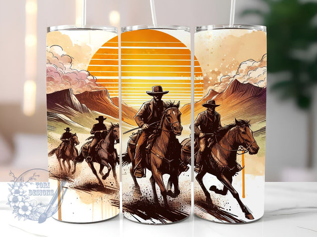 Cowboy Tumbler, Wild West Cowboy 20 oz Skinny Tumbler, Straight & Tapered Tumbler Wrap PNG, Instant Digital Download PNG, Sublimation Designs Downloads Sublimation ToriDesigns 