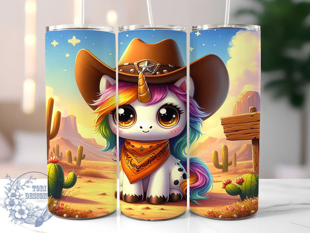 Cowboy Unicorn 20oz Tumbler Wrap, Cute Cowboy Unicorn, Unicorn Tumbler, Tumbler Wrap, 20oz Sublimation, Western Unicorn, Fun Drinkware, Unique Gift Sublimation ToriDesigns 