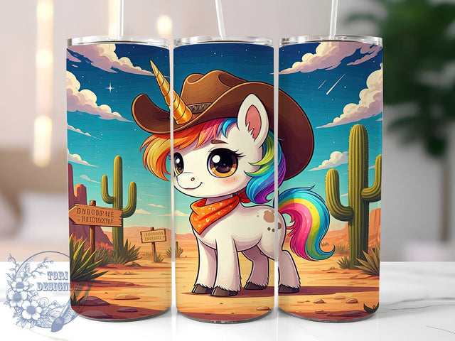 Cowboy Unicorn 20oz Tumbler Wrap, Cute Cowboy Unicorn, Unicorn Tumbler, Tumbler Wrap, 20oz Sublimation, Western Unicorn, Fun Drinkware, Unique Gift Sublimation ToriDesigns 