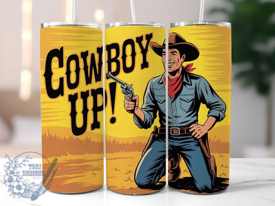 Cowboy Up 20oz Tumbler, Cowboy Up Quote, Western Style Wrap, 20oz Tumbler Wrap, Sublimation Design PNG, Rustic Cowboy Gift, Country Girl Wrap Sublimation ToriDesigns 