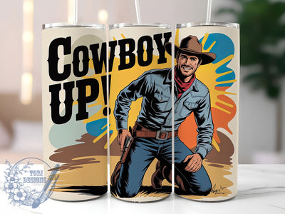 Cowboy Up 20oz Tumbler, Cowboy Up Quote, Western Style Wrap, 20oz Tumbler Wrap, Sublimation Design PNG, Rustic Cowboy Gift, Country Girl Wrap Sublimation ToriDesigns 