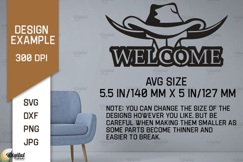 Cowboy Wall Art Laser Cut. Ranch Design SVG. Cowboy Paper Cut SVG Evgenyia Guschina 