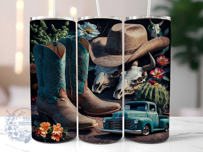 Cowboy Western 20oz Skinny Tumbler, Cowboy Tumbler Png, Straight & Tapered Tumbler Wrap, Instant Digital Download Sublimation ToriDesigns 