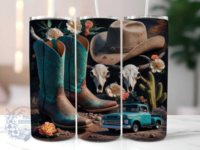 Cowboy Western 20oz Skinny Tumbler, Cowboy Tumbler Png, Straight & Tapered Tumbler Wrap, Instant Digital Download Sublimation ToriDesigns 