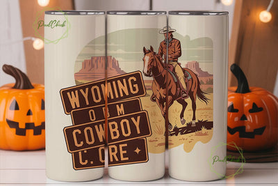 Cowboy Western Horse Tumbler Wrap Sublimation PixelChick 