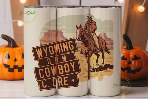 Cowboy Western Horse Tumbler Wrap Sublimation PixelChick 