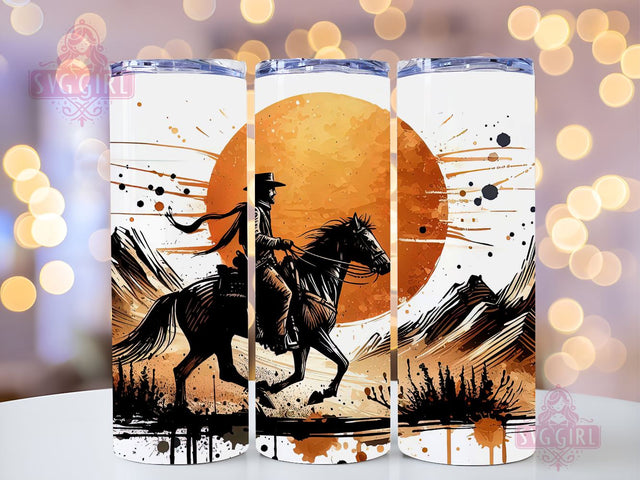 Cowboy Western Tumbler PNG, Wild West Cowboy 20 oz Skinny Tumbler Sublimation Design, Country Tumbler Wrap, Instant Digital Download Sublimation SvggirlplusArt 