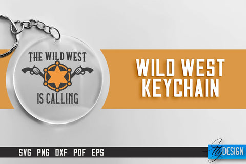 Cowboy & Wild West SVG | Keychain SVG | Cowboy Keychain Design SVG Fly Design 