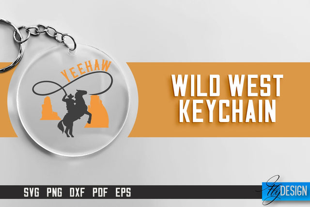 Cowboy & Wild West SVG | Keychain SVG | Cowboy Keychain Design SVG Fly Design 