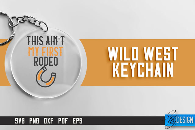 Cowboy & Wild West SVG | Keychain SVG | Cowboy Keychain Design SVG Fly Design 