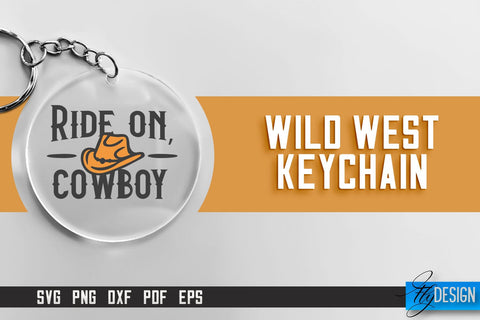 Cowboy & Wild West SVG | Keychain SVG | Cowboy Keychain Design SVG Fly Design 